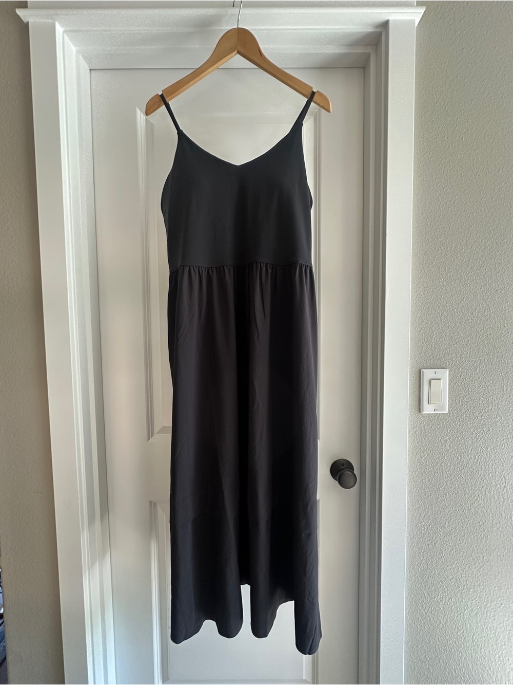 Athleta Black Spaghetti Strap Maxi Dress